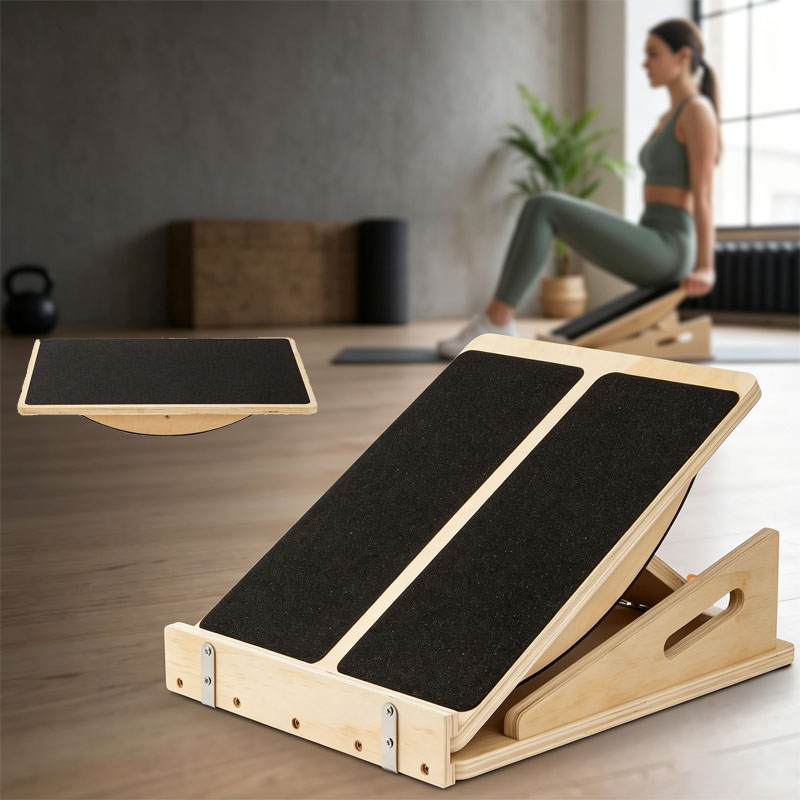 Leg Home Gym Workout - 2‑in‑1 Wooden Balance Board & Calf