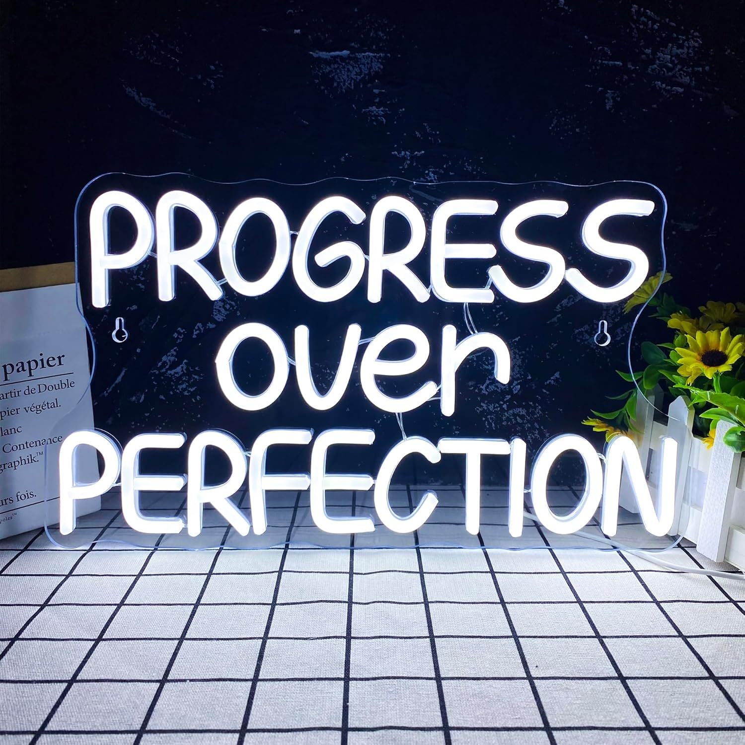 Progress Over Perfection LED N - огляд і ціна Home Gym Neon Sign