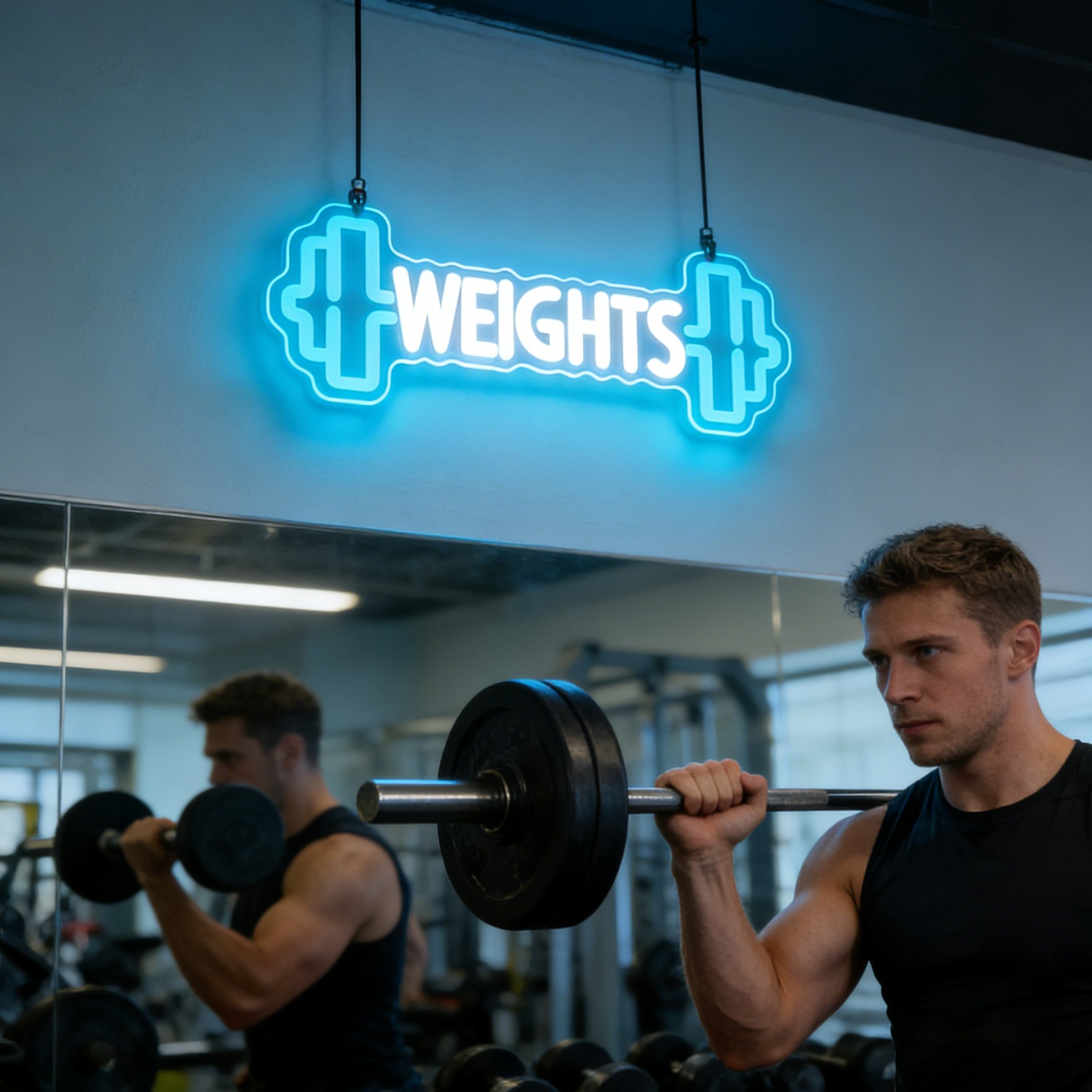 Weights Dumbbell Neon Sign LED - огляд і ціна Home Gym Neon Sign