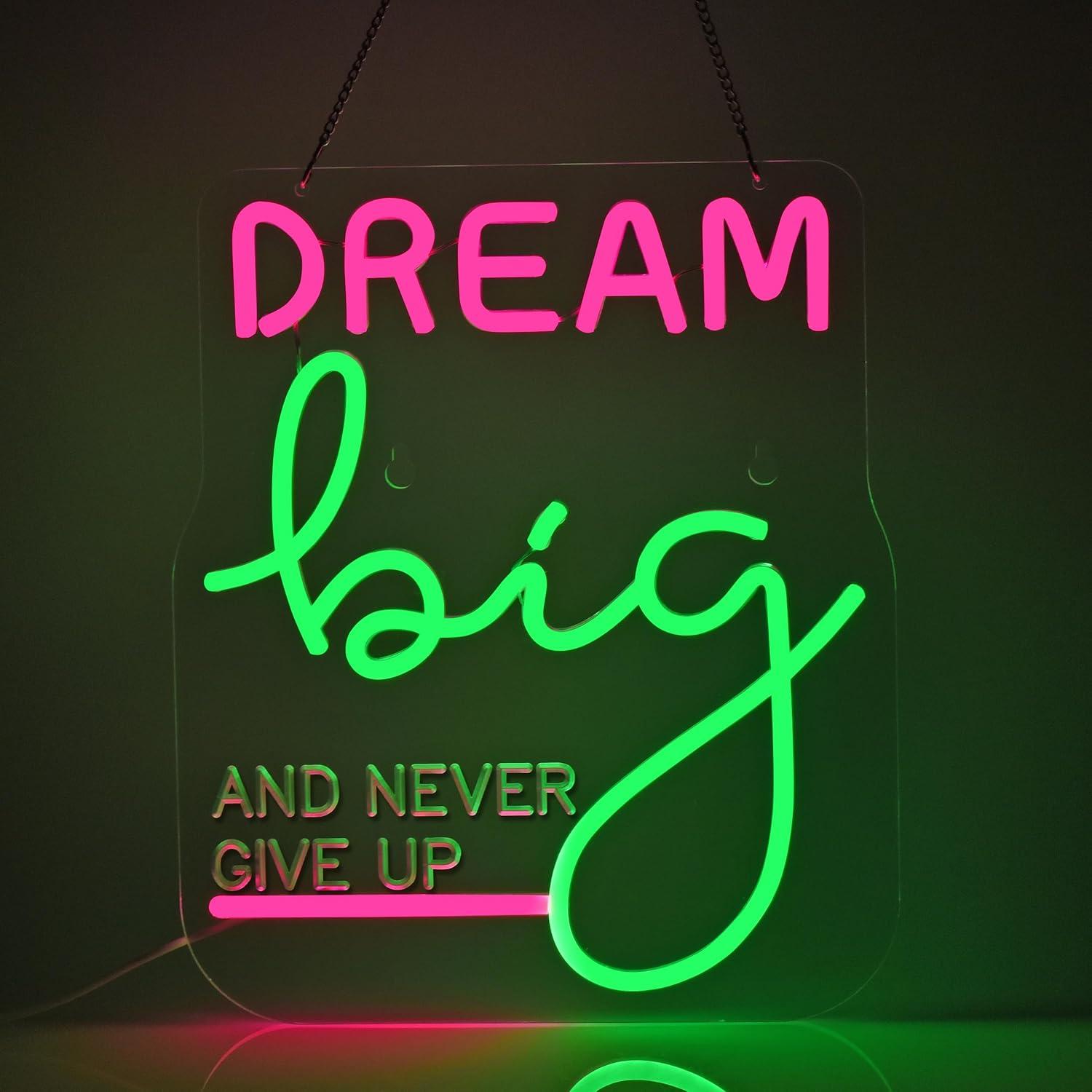 Dream Big Neon Sign Motivation - огляд і ціна Home Gym Neon Sign