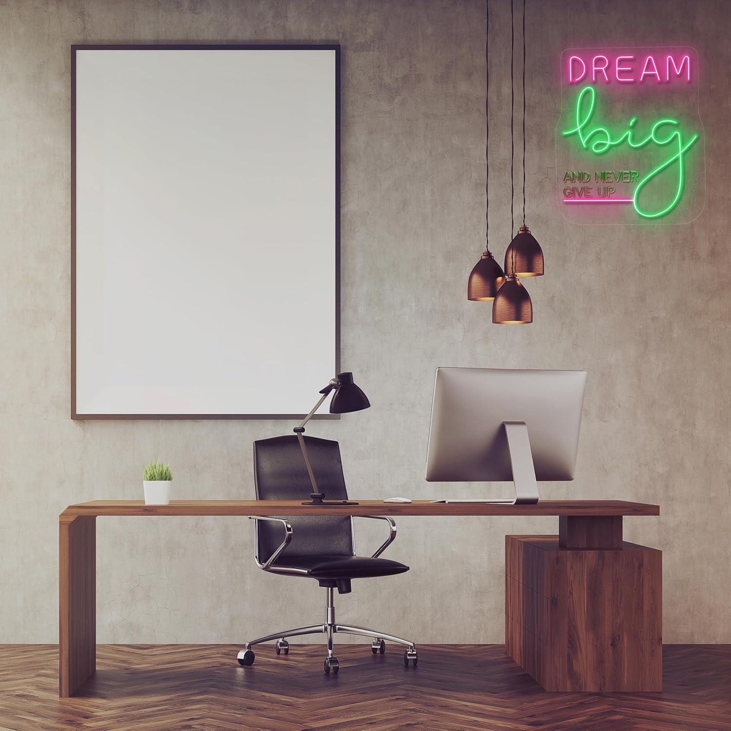 Dream Big Neon Sign Motivation - огляд і ціна Home Gym Neon Sign