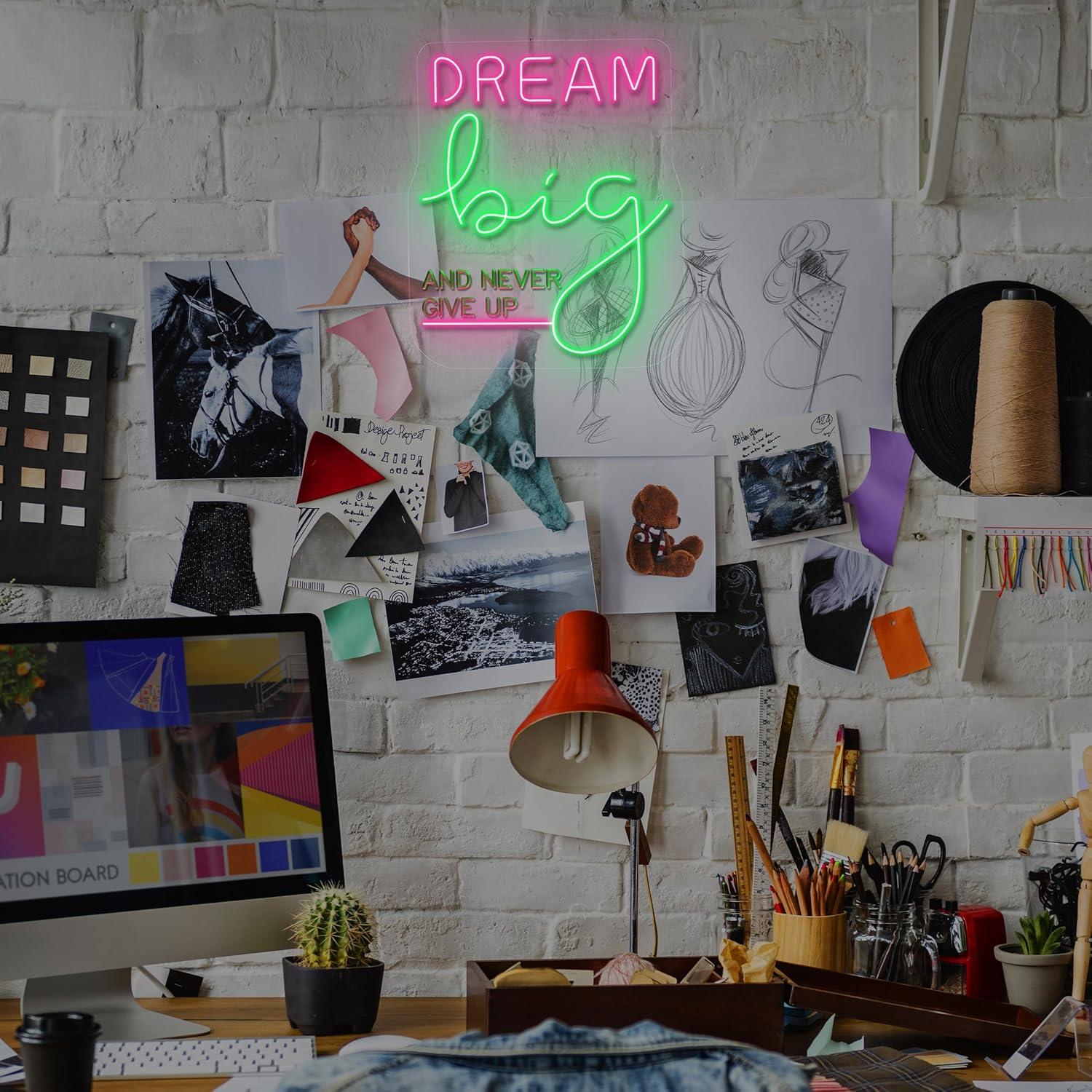 Dream Big Neon Sign Motivation - огляд і ціна Home Gym Neon Sign
