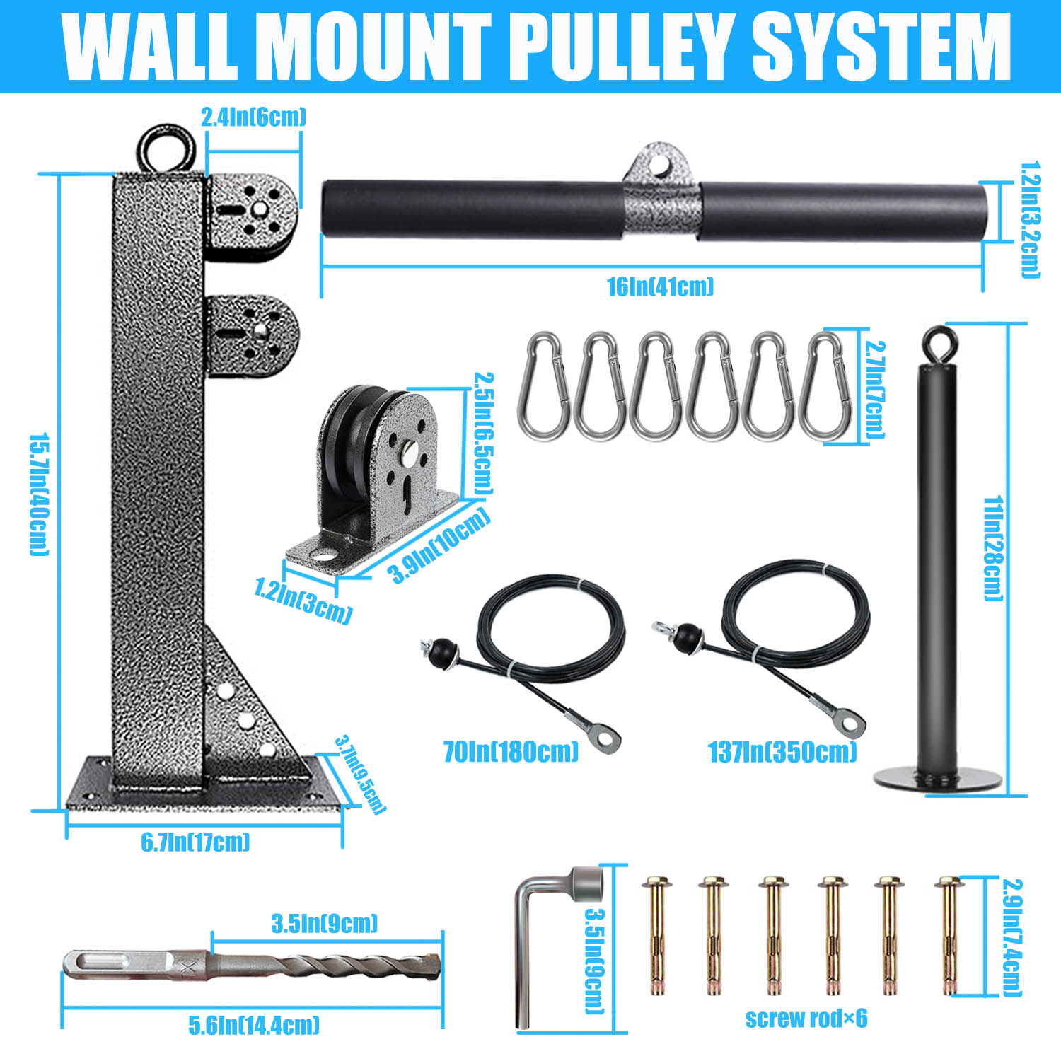 Fitness Wall Mounted Pulley Sy - огляд і ціна Lat Pulldown Cable
