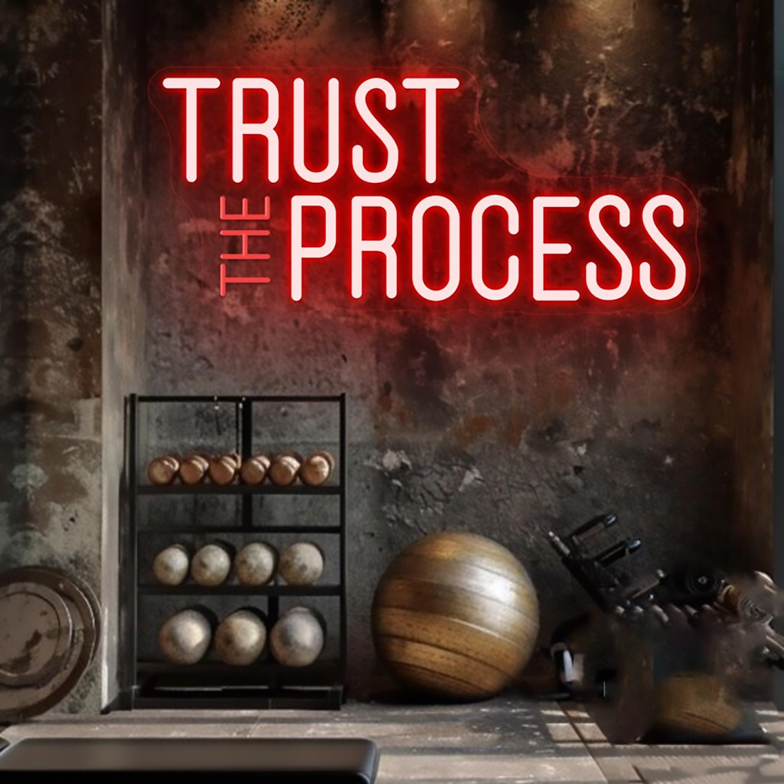 Trust The Process Neon Sign, C - огляд і ціна Home Gym Neon Sign