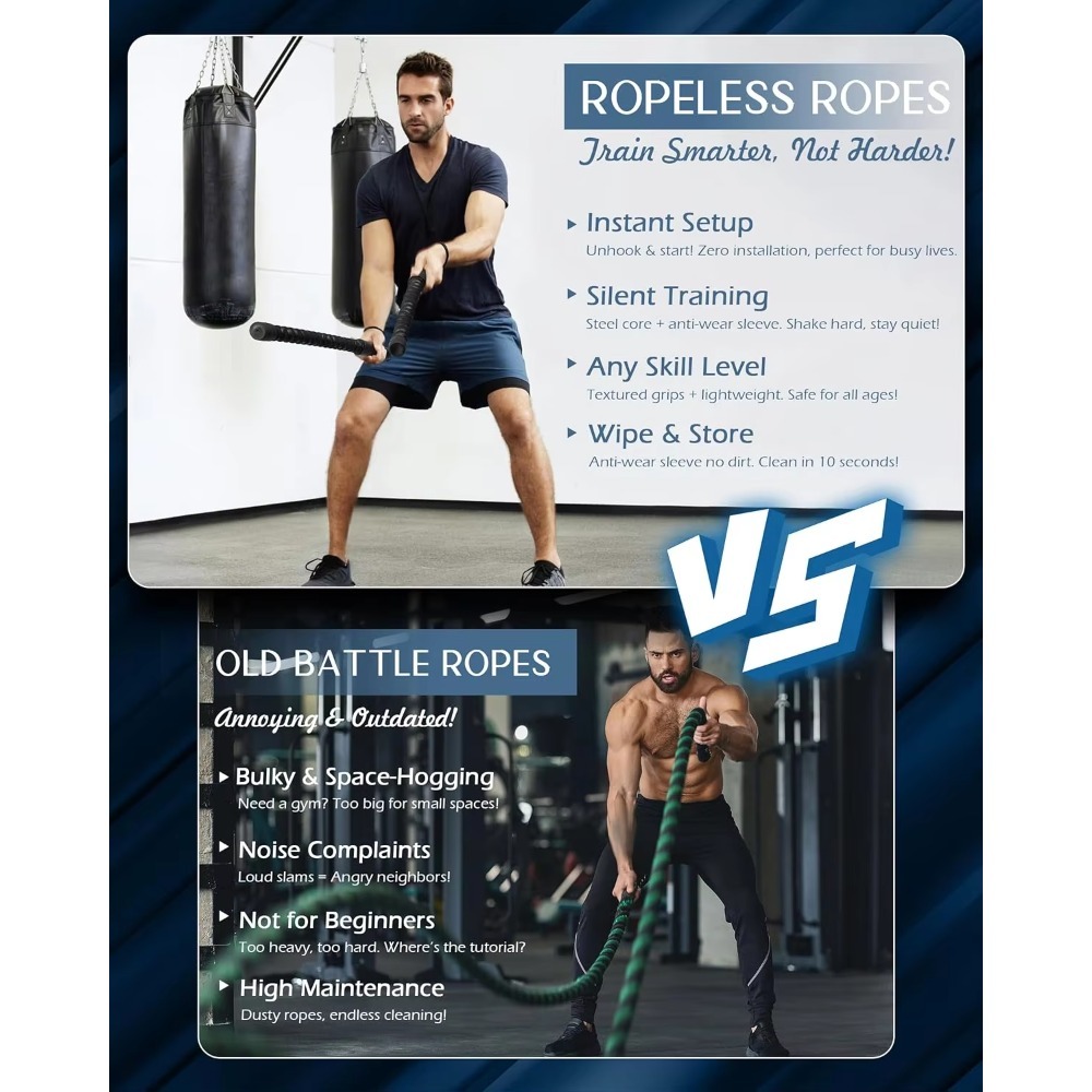 Ropeless Battle Ropes for Home - огляд і ціна Battle Rope Heavy