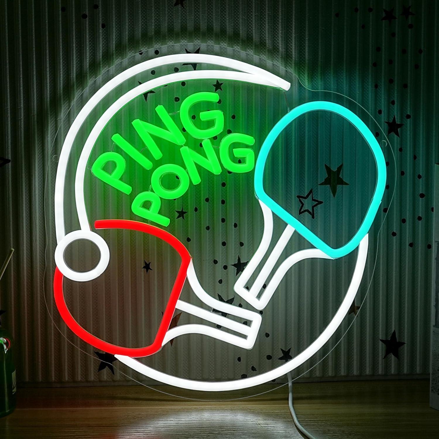Ping Pong Neon Sign USB Dimmab - огляд і ціна Home Gym Neon Sign
