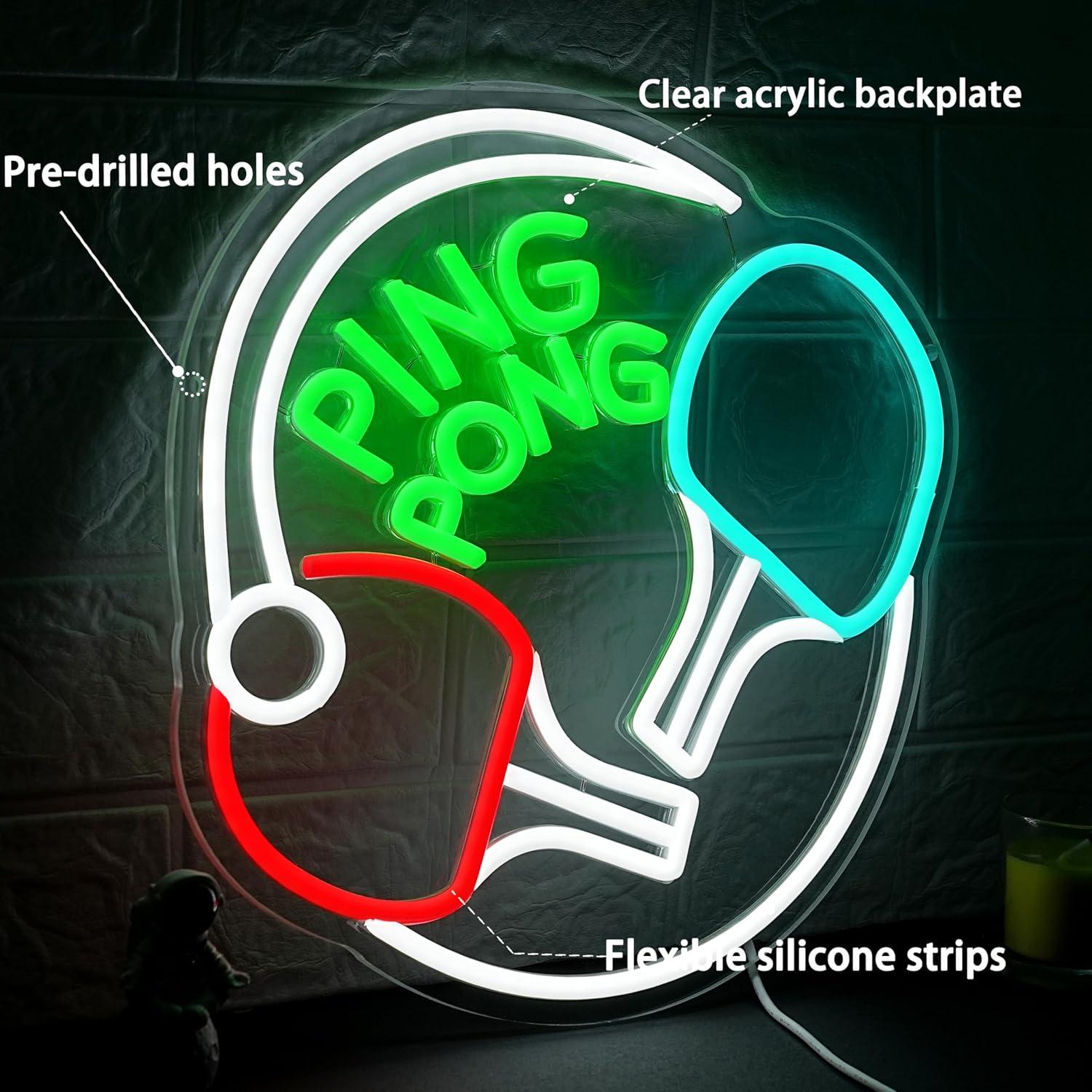 Ping Pong Neon Sign USB Dimmab - огляд і ціна Home Gym Neon Sign