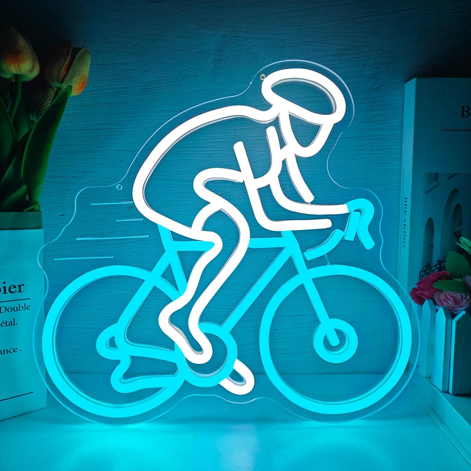Cyclist Riding Bike Neon Sign  - огляд і ціна Home Gym Neon Sign