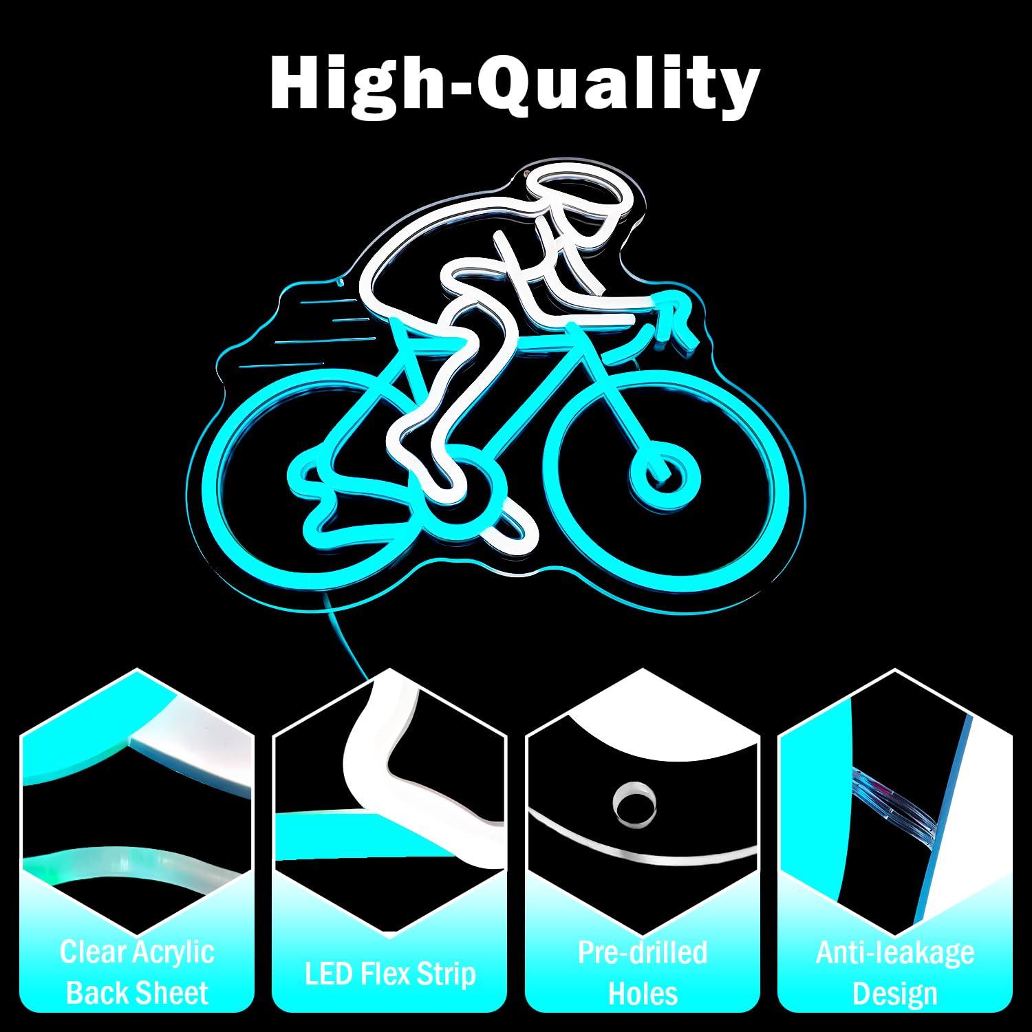Cyclist Riding Bike Neon Sign  - огляд і ціна Home Gym Neon Sign