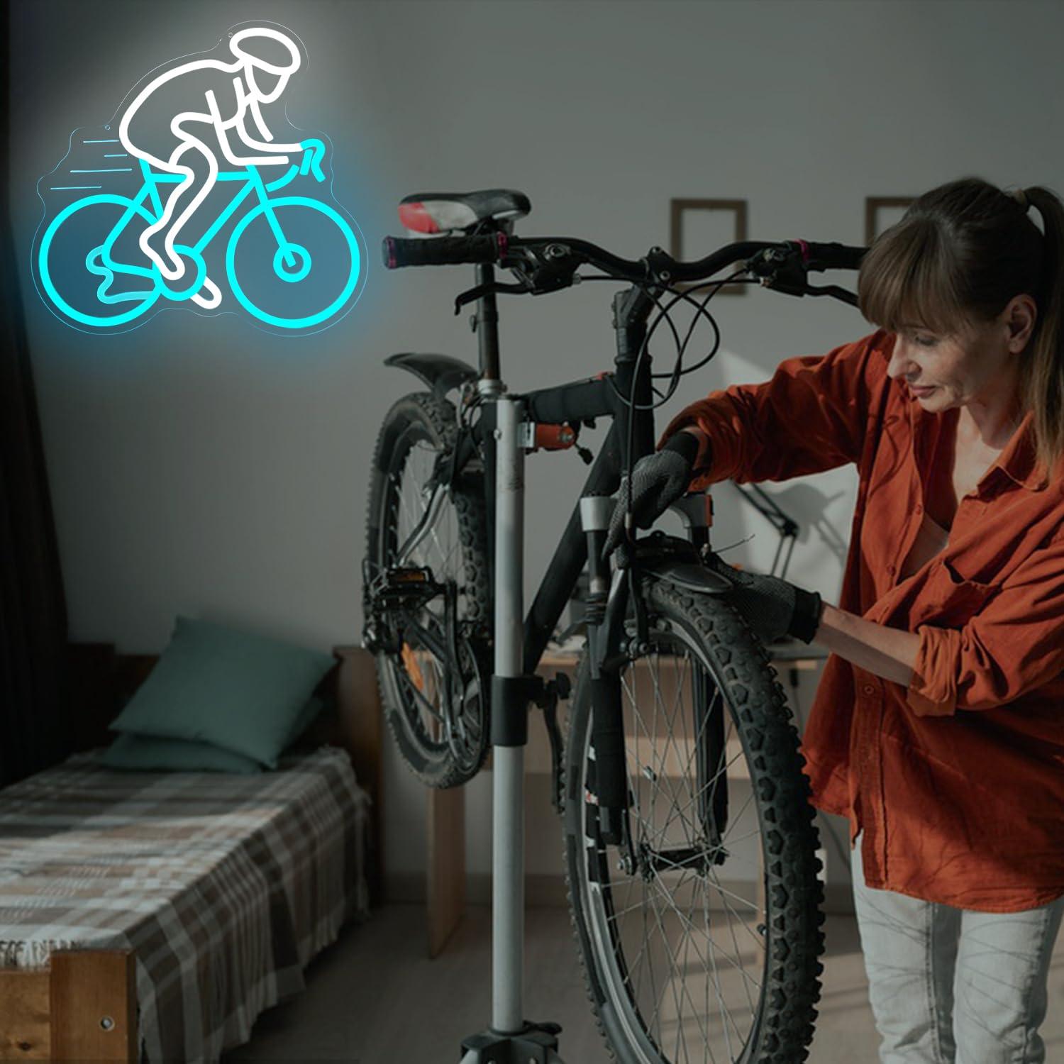 Cyclist Riding Bike Neon Sign  - огляд і ціна Home Gym Neon Sign