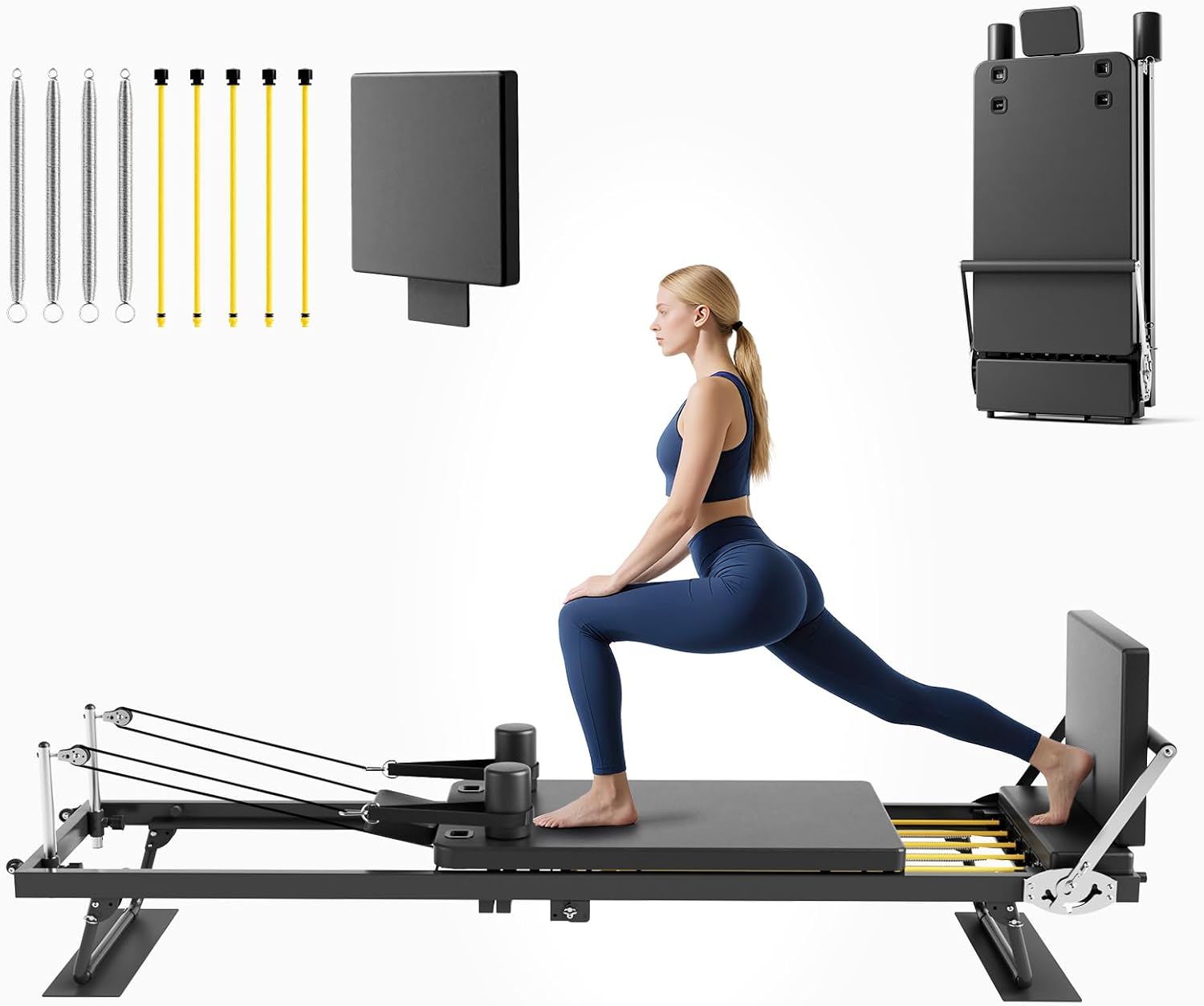 Foldable Pilates Reformer Mach - огляд і ціна Leg Home Gym Workout