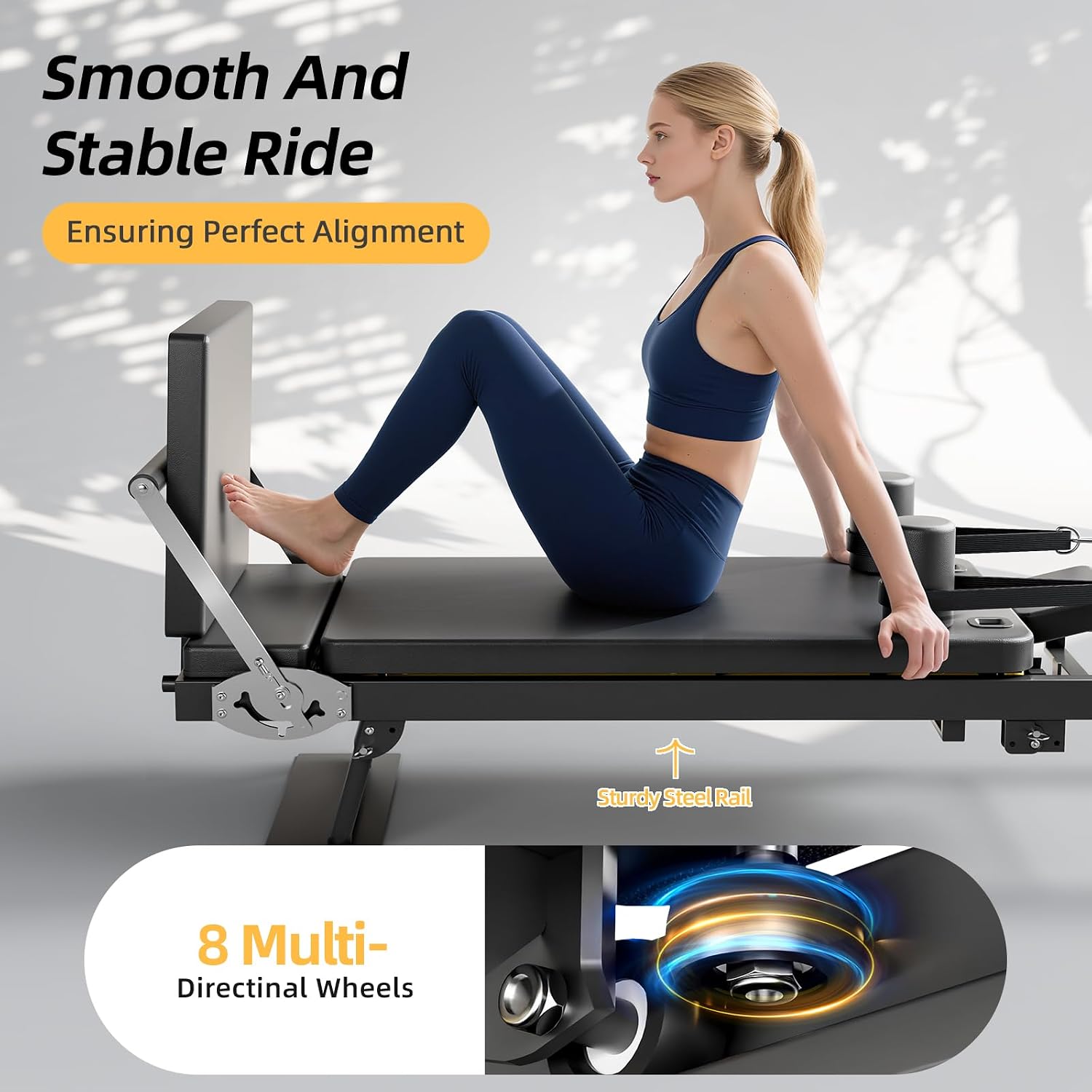 Foldable Pilates Reformer Mach - огляд і ціна Leg Home Gym Workout