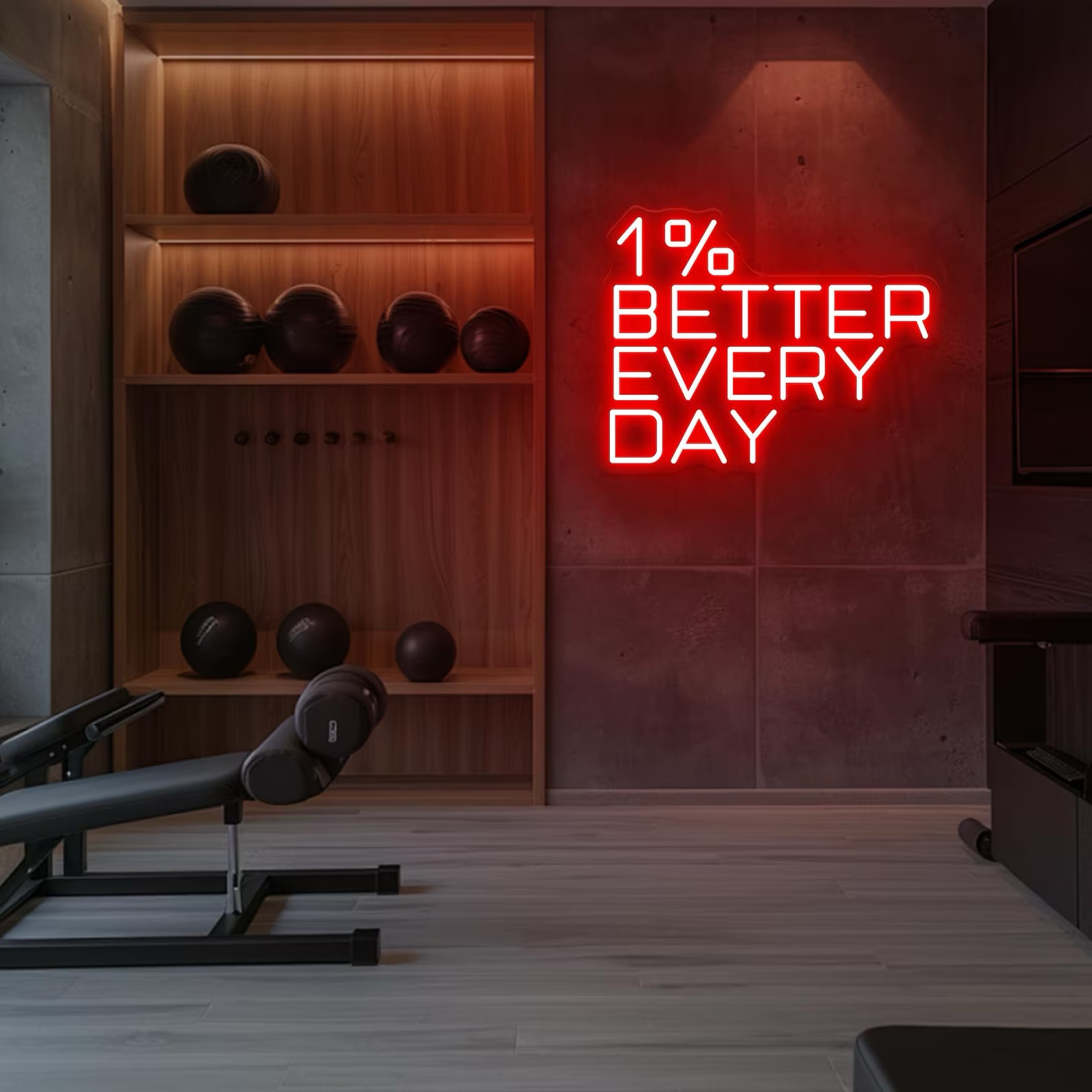 1% Better Every Day Neon Sign, - огляд і ціна Home Gym Neon Sign