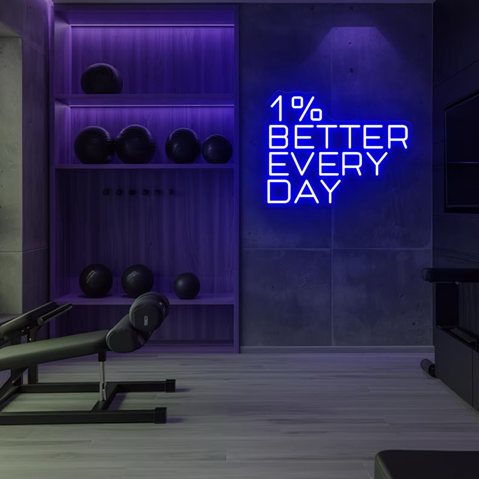1% Better Every Day Neon Sign, - огляд і ціна Home Gym Neon Sign