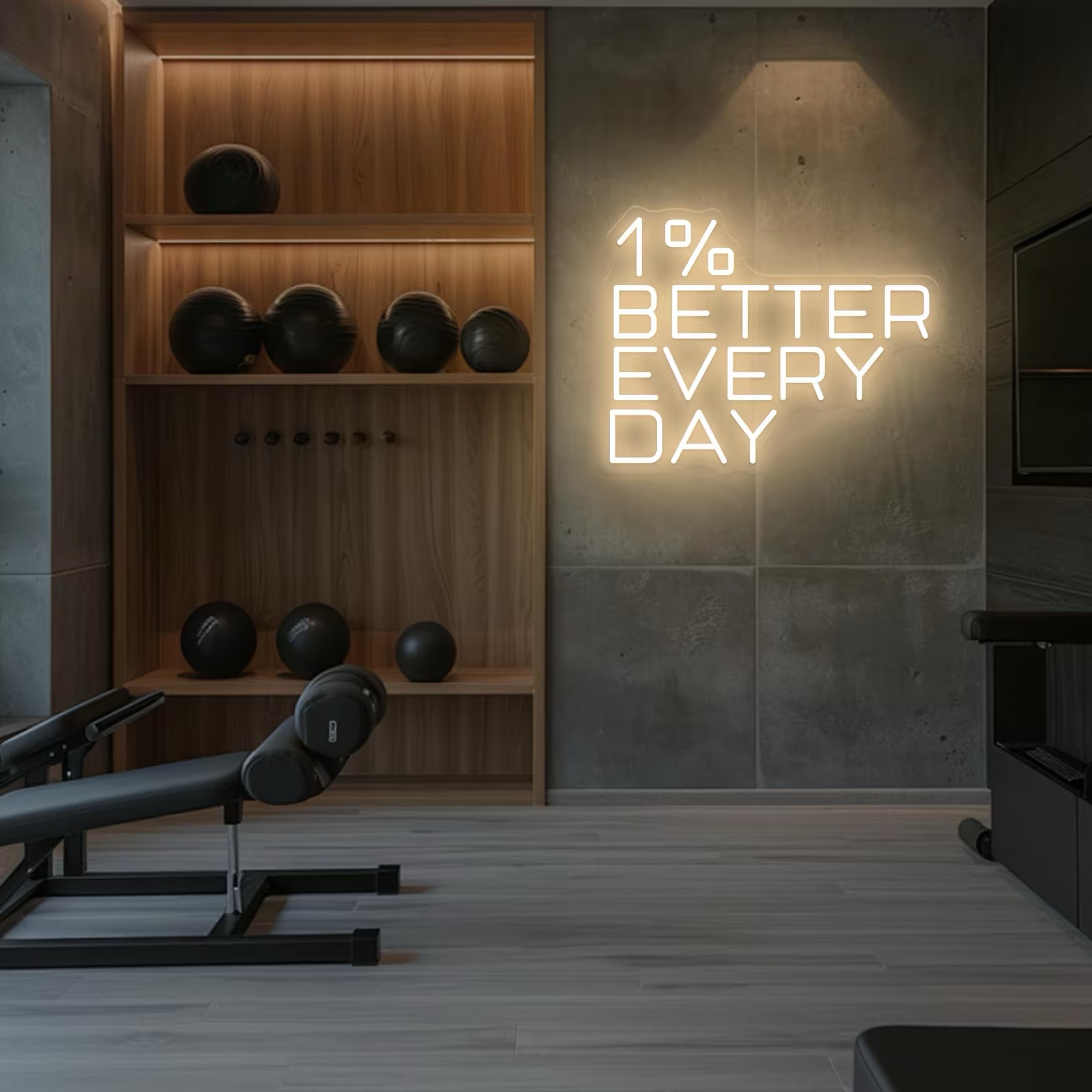 1% Better Every Day Neon Sign, - огляд і ціна Home Gym Neon Sign