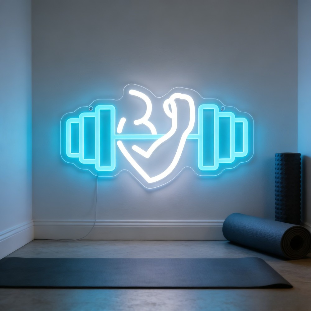 Bicep Dumbbell Neon Sign LED W - огляд і ціна Home Gym Neon Sign