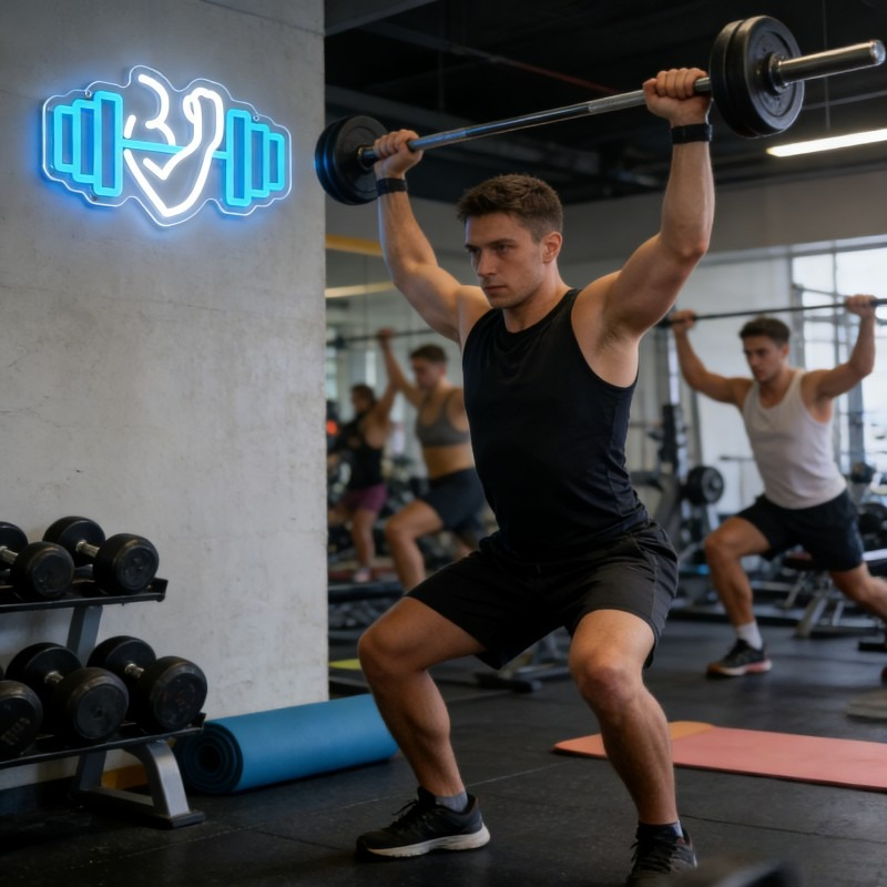 Bicep Dumbbell Neon Sign LED W - огляд і ціна Home Gym Neon Sign