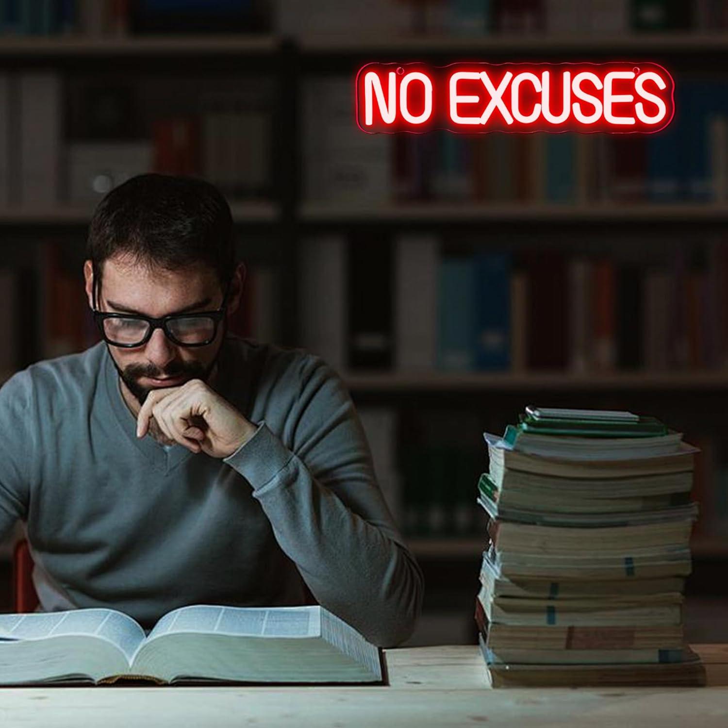 No Excuses Neon Sign USB Dimma - огляд і ціна Home Gym Neon Sign