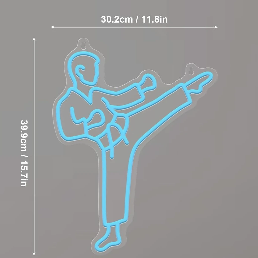Karate Man Neon Sign Blue LED  - огляд і ціна Home Gym Neon Sign
